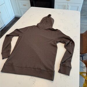 Brown Hooded thermal waffle Sweatshirt